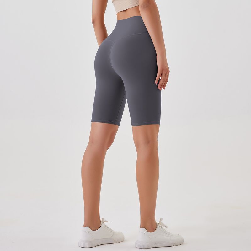 Women's Clothing double-sided brushed yoga shorts without embarrassing lines, buttocks lifting and abdominal control sports running fitness pants_voghion.com