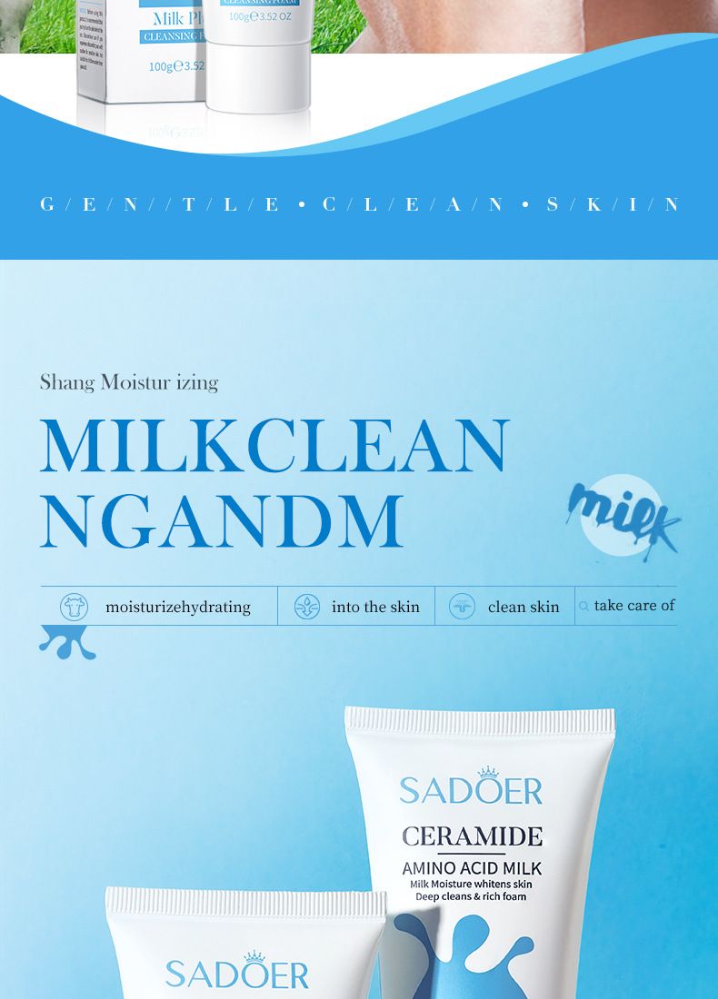 SADOER Double Moisturizing Cleanser Cleansing Pores Gentle Cleansing Oil Control Moisturizing Facial Cleanser 100g_voghion.com