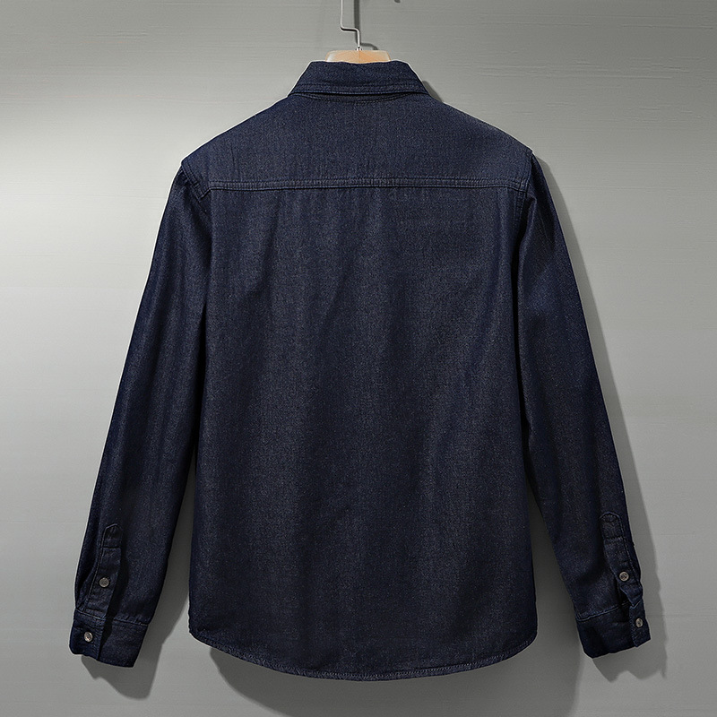 Japanese retro washed cotton casual shirt, men's long sleeved Korean version, trendy and handsome workwear, denim shirt, men's clothing, foreign trade_voghion.com