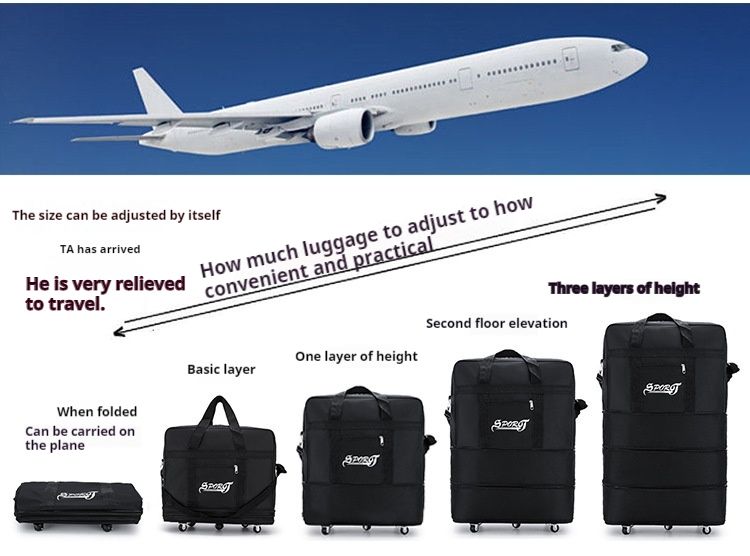 Neu Air Check in Oxford Gepäck Große Kapazität Moving Erweiterte Räder Backpull Reisetasche_voghion.com