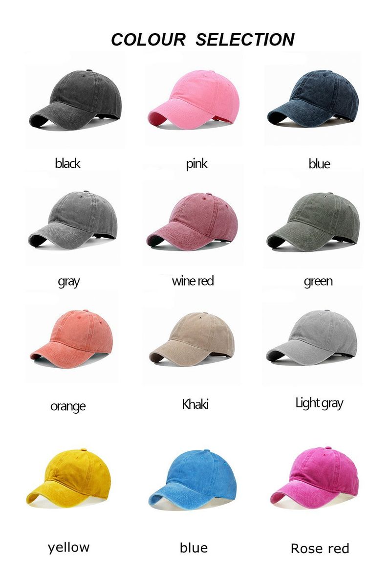 Gorra de béisbol de algodón puro lavado de color sólido para adultos y niños, gorra de béisbol con parches para hombres_voghion.com