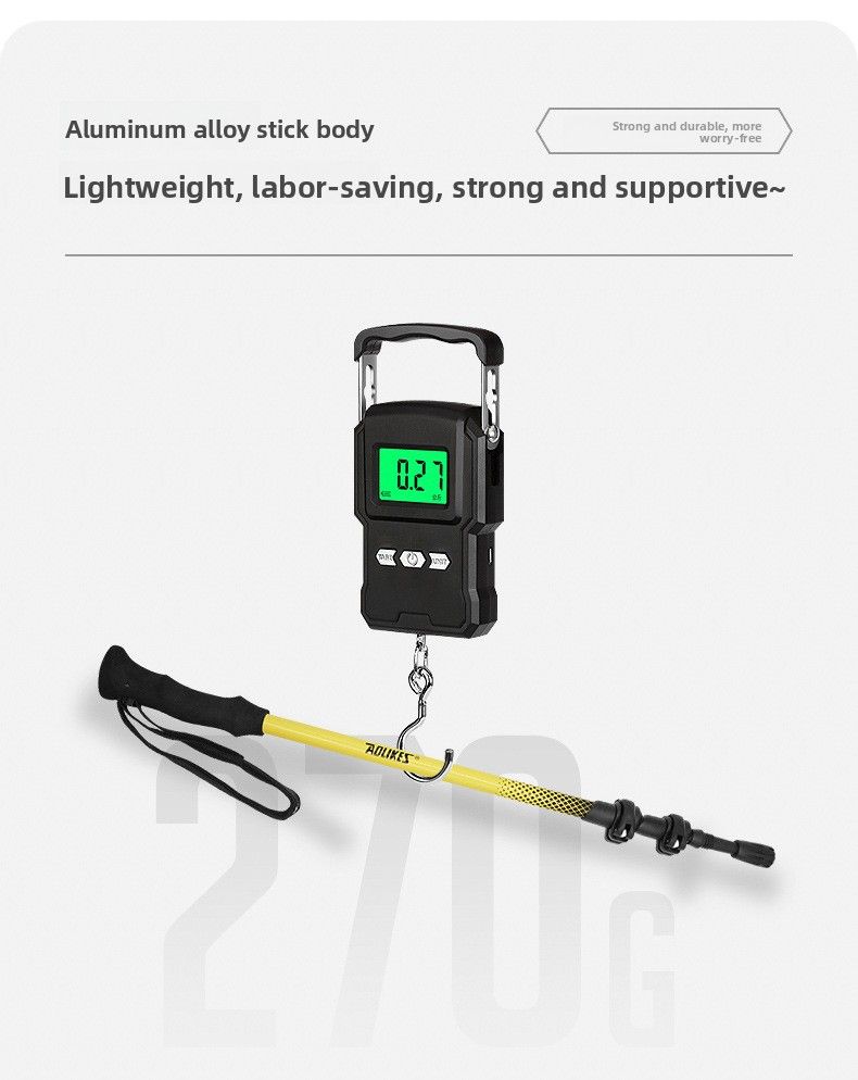 Aluminium Legierung Drei-Abschnitt Teleskop Outdoor Bequem Lagerung Einstellbare Quick-Release Verriegelung Wandern Gerade_voghion.com
