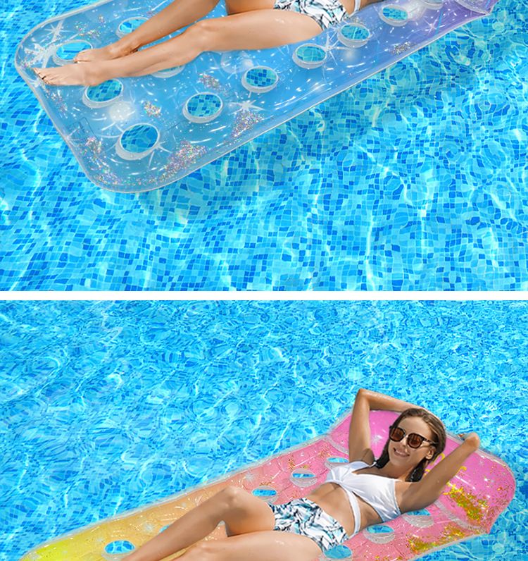 Aufblasbare Schwimmliege - Klappbare Rückenlehne mit Mesh-Netz für Pool, See & Strand_voghion.com