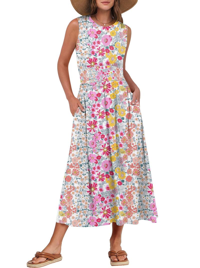 2025 Sommer Französisch Stil Minimalist Taille Cinching Casual Rundhals Gestrickte Weste Overall_voghion.com
