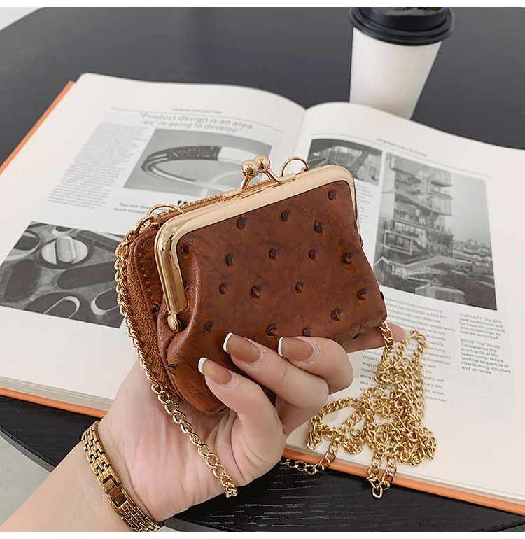 Torebka damska na jedno ramię, wzór strusia, mała torebka typu crossbody, tekstura popularna_voghion.com