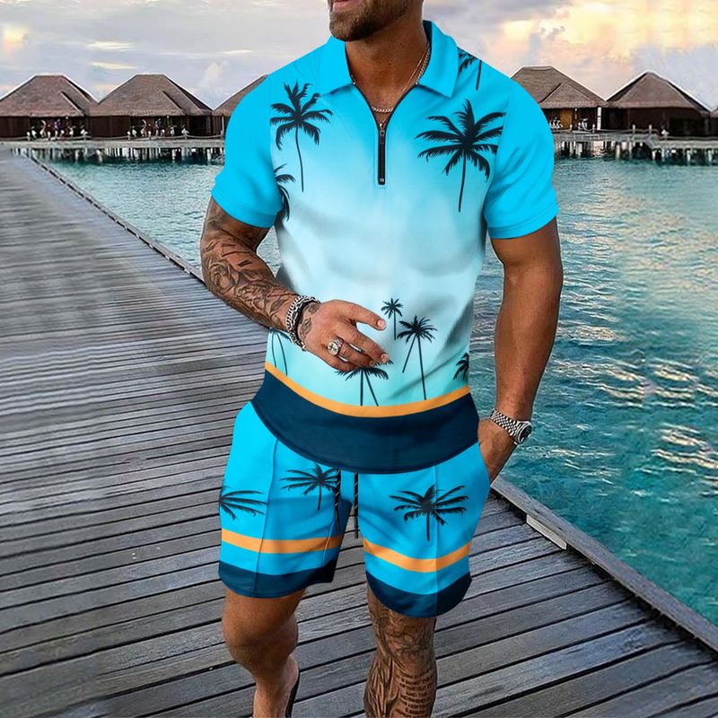 Vêtements pour hommes, ensemble deux pièces décontracté, short à manches courtes et sport_voghion.com