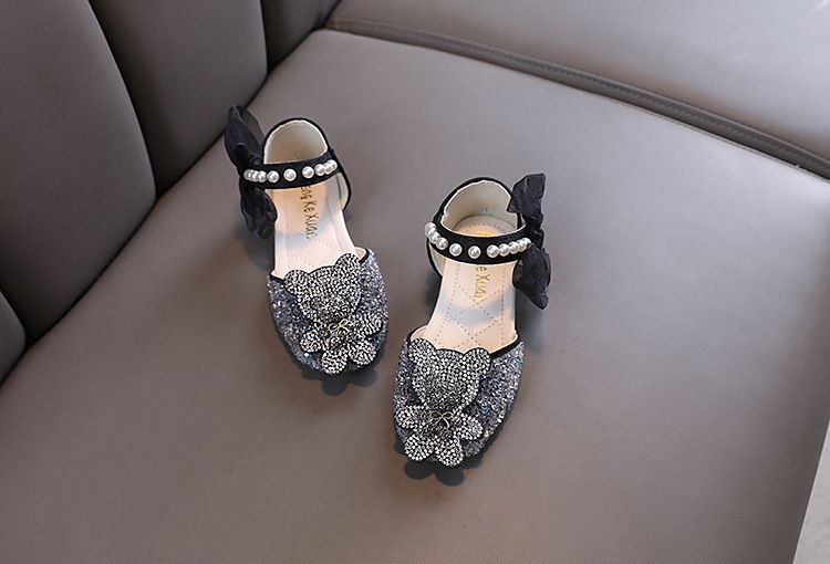 Cartoon Mädchen Prinzessin Baby Student Kleines großes Kind Diamant Tanzshow Schuhe und Sandalen_voghion.com