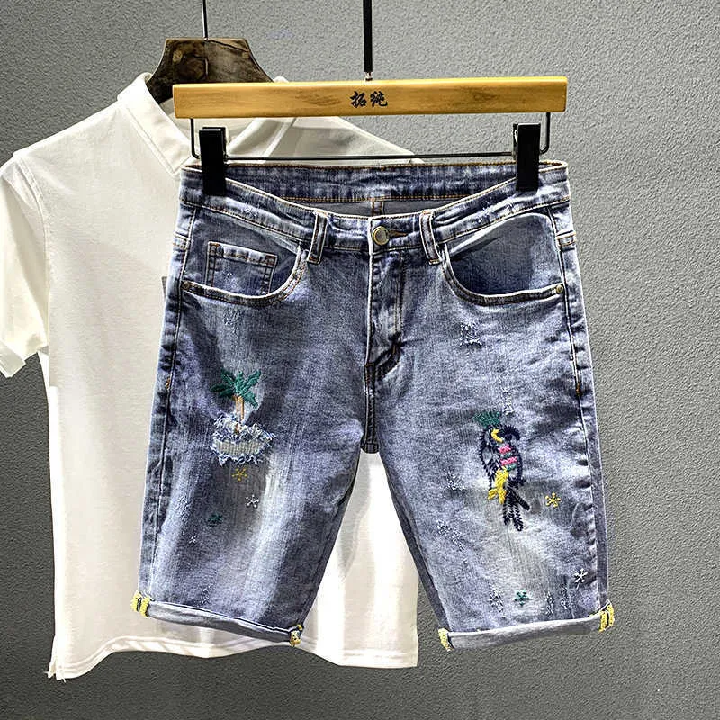 Männer Männer Zerrissene Sommer Große Löcher Fit Hohe Qualität Männlich Baumwolle Gerade Patchwork Denim Jeans Shorts 38 T230502_voghion.com