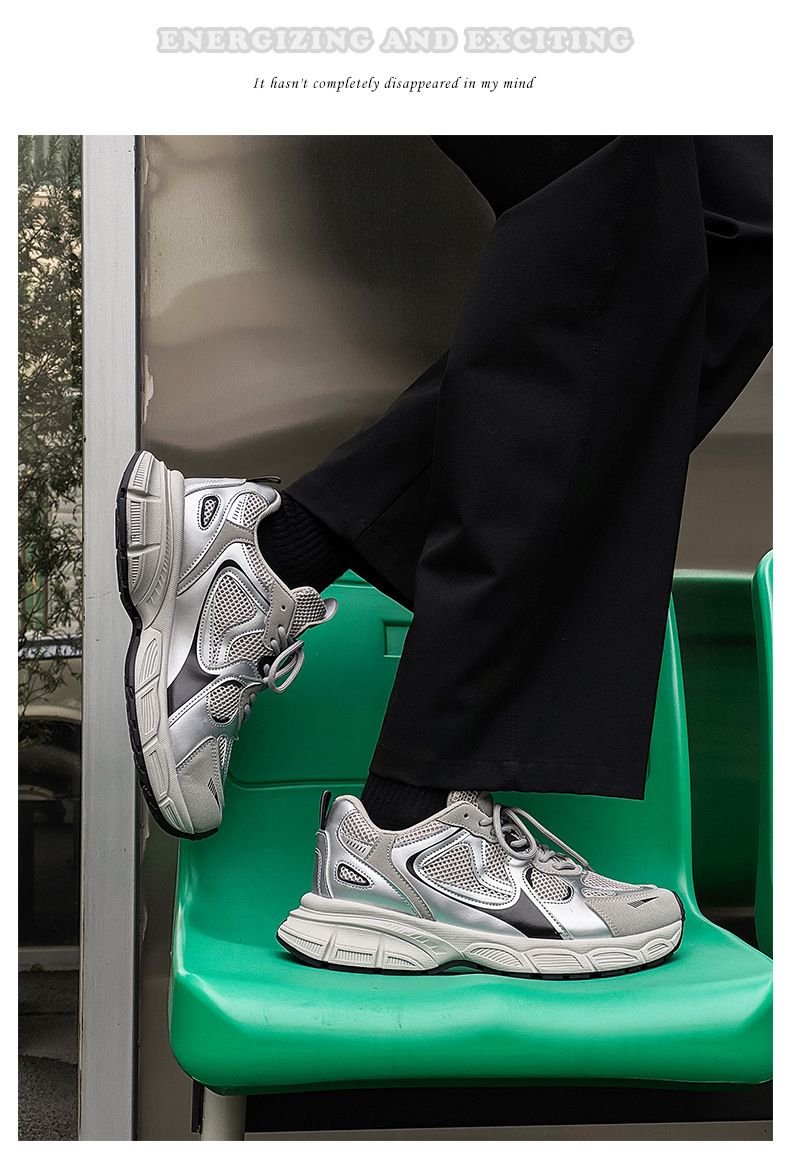 Men's Casual Sneakers Breathable Mesh Thick Sole Dad Shoes Lightweight Comfortable Walking Shoes_voghion.com