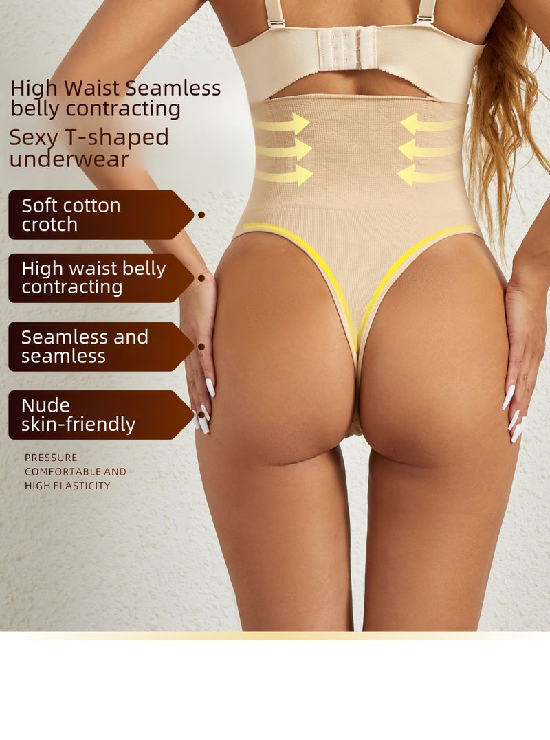 Body Shaping Women's High Waist Abdominal Pants Body-fit Belly-fitting G-string Exposed Ass PP Hip-lifting Pants Hip Pants_voghion.com