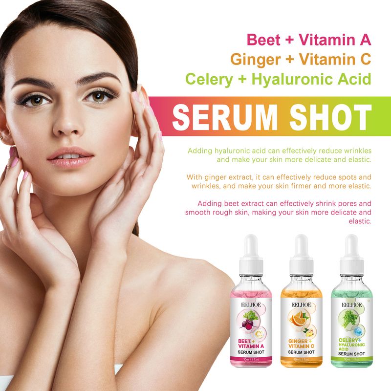 EELHOE Beet & Vitamin A Serum Shot, Reduce Spots And Fine Lines Shrink Pores Brighten Skin Tone Moisturizing Essence_voghion.com