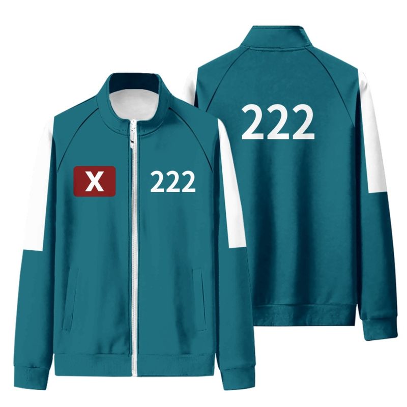 Bugose Fish Coat Hoodie+Pants+Short Sleeves 3-Piece Set Blue_voghion.com