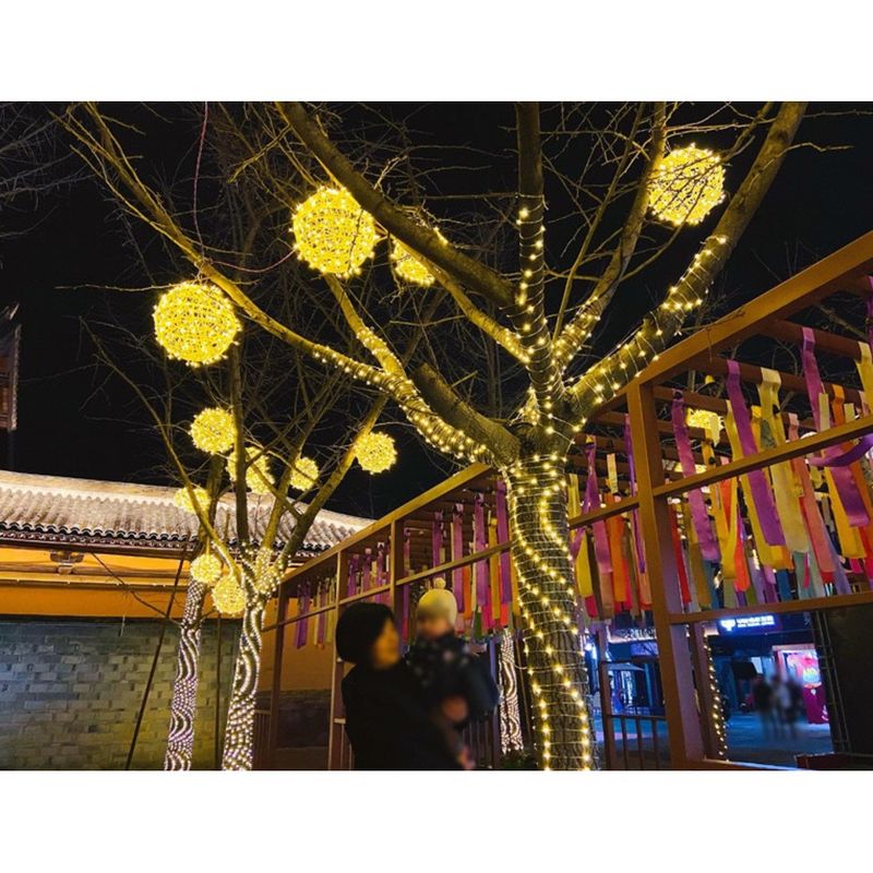 LED Rattan Ball Flashing String Starry Sky Outdoor Decorative Waterproof Tree Landscape Lighting Arrangement Small_voghion.com