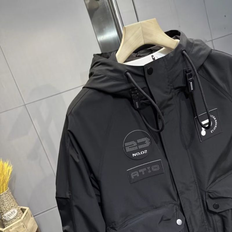 Aarbechtskleederlabel Kapuzenjacke fir Männer Hierscht-Wanter Neie Stil Amerikanesch Trendy Mark Casual a Cool Outdoorjacke_voghion.com