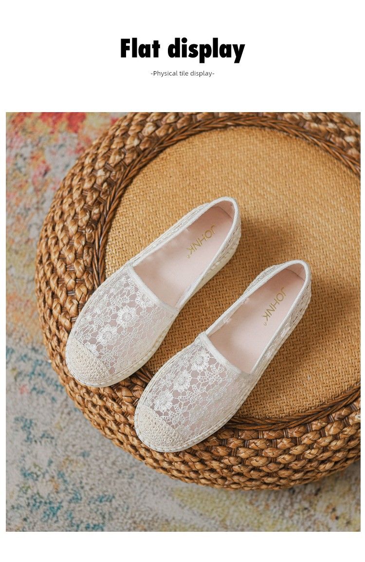 Breathable Mesh Platform Spring Plaid Wedge Fisherman Shoes_voghion.com