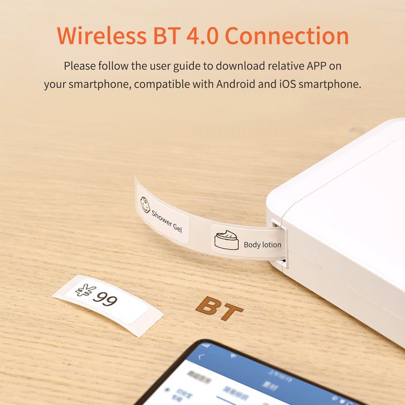 Label Maker Machine Mini Pocket Thermal Label Printer All in One BT Connect Prince DIY Date Sticker Label Machine_voghion.com