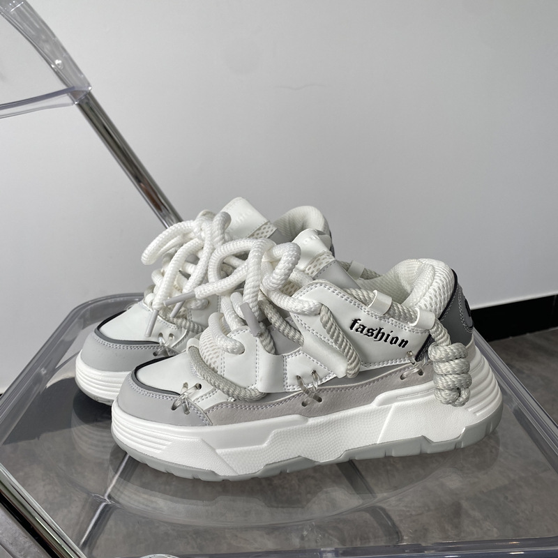 Stil colegiu pantofi urâți drăguți de pâine cu talpă groasă, design de nișă pentru femei, pantofi casual pentru tată, vara 2023, stil nou_voghion.com