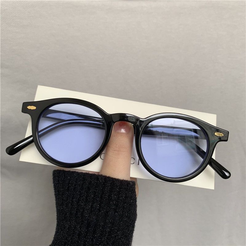 Yellow Round Sunglasses Men And Women Trendy Retro Handsome Dancing Black Sunglasses Small Face_voghion.com