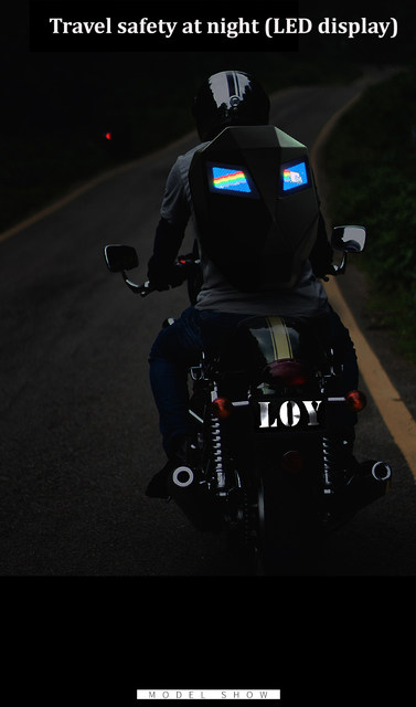 LED-lokomotiv-ryggsekk Skjerm-ryggsekk Forretningsreiser Laptop-ryggsekk Herre utendørs ryggsekk Motorsykkel Sykkelryggsekk_voghion.com