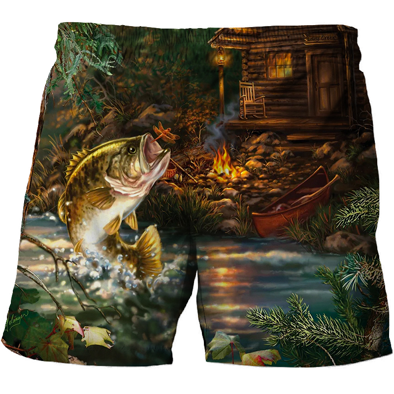 Men's Tropical Fish HD 3D Printed Swimming Trunks Shorts Hip Hop Summer Baggy Pool Shorts Beach Shorts_voghion.com