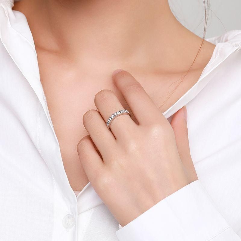 Tancise Klassieke Zirkoon Zilveren Ring Dames Sieraden Bruiloft Belofte Party Gift_voghion.com