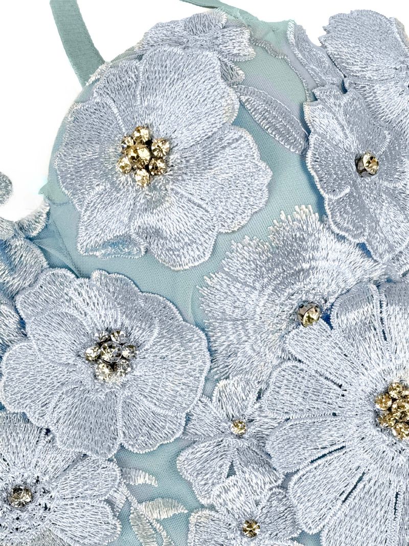 Damenbekleidung Dreidimensionales, mit Blumen und Diamanten besetztes, körperformendes Tube-Top für die Oberbekleidung Straps-BH für Damen_voghion.com