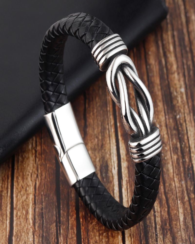 Accessories Fashion Handmade Textile Cowhide Leather Unique Creative Men's Bracelet L20126_voghion.com