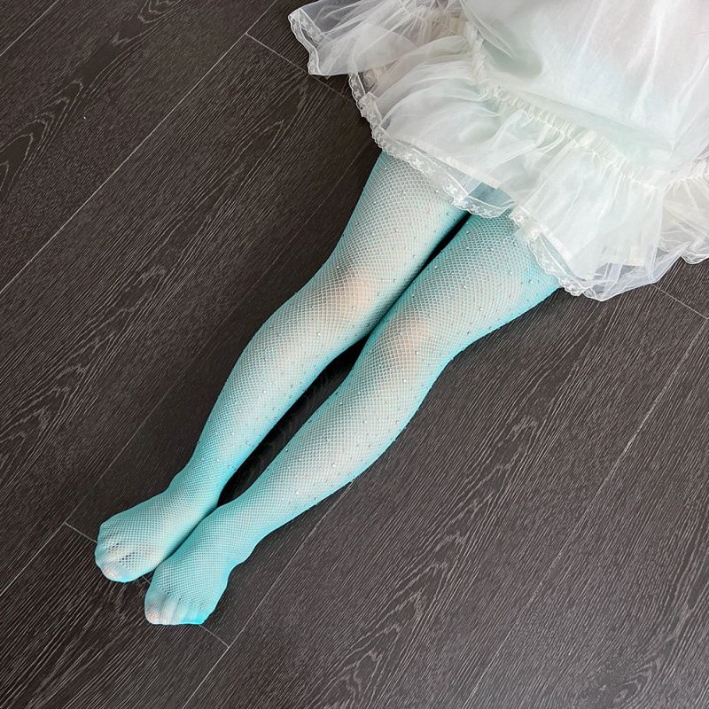 2025d Hotfix Strass Kindernetz mit Strass, bunte Netzstrumpfhose Mädchen, ausgehöhlte Leggings für Mädchen_voghion.com