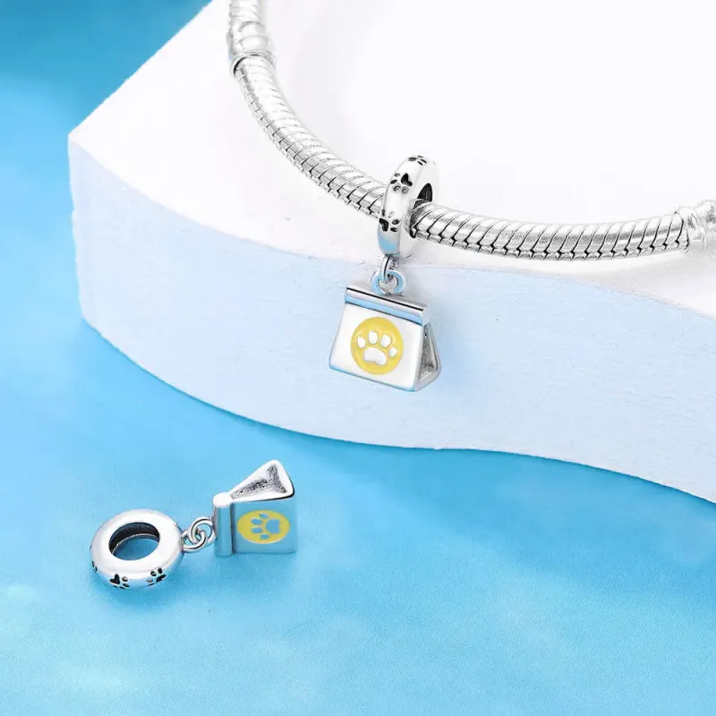 925 Sterling Silver Pet Life Series Charms Cat Burger Family Beads Fit Bracelet Necklace DIY For Women Fashion Jewelry_voghion.com