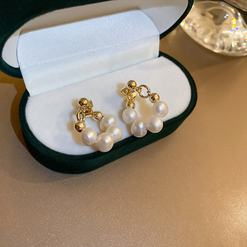 Orecchini pendenti a forma di cuore con perle in argento coreano 2025, nuovi, alla moda, eleganti e semplici, per le donne_voghion.com
