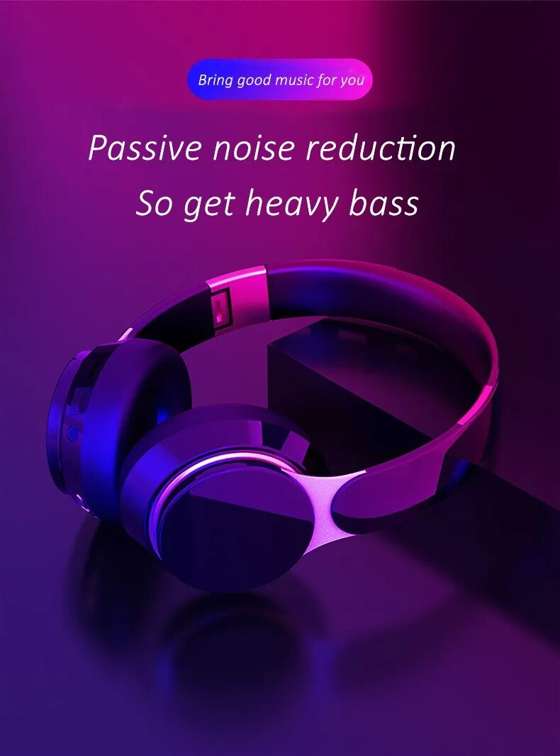 Wireless Headphones Bluetooth 5.0 USB Adaptor Stereo Headset Foldable Helmet Earbuds with Mic for Samsung Xiaomi TV_voghion.com