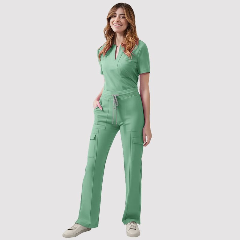Set di camice da infermiera per lavaggio a mano, da donna, con scollo a V, casual, pantaloni e top_voghion.com