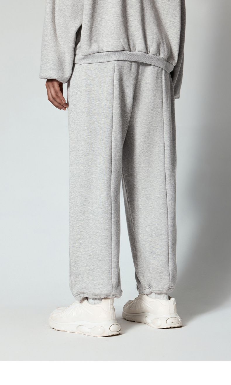 Herrenbekleidung Neue Modemarke Einteilige Fleece-Jogginghose mit weitem Bein für Männer und Frauen Warme Fleece-Sporthose mit Kordelzug_voghion.com