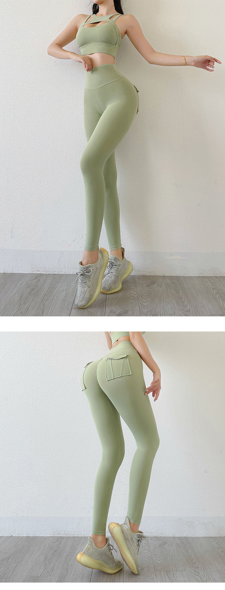Women's Nude High-waist Butt-lifting Yoga Pants For Women With Pockets Sports Tights Chrysanthemum Fitness Pants_voghion.com