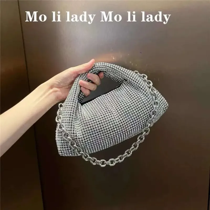 Designer 2025 Borsa da donna con brillantini di alta qualità, in cristallo lucido con strass, per sera, matrimonio, festa, pochette_voghion.com