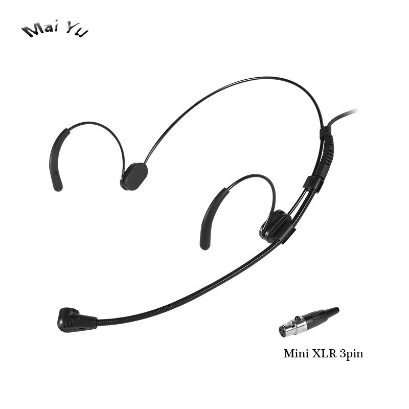 Professional Headset Black Wired Condenser Microphone Wireless Transmitter Microfone 3.5mm Stereo Screw Jack Mini XLR_voghion.com