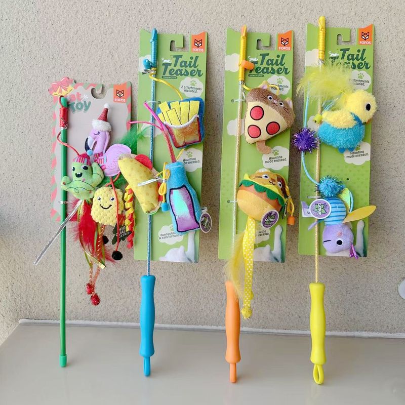 Two Foxes FOFOS Bacchetta Giocattolo Resistente e Resistente ai Morsi Autointrattenimento Interattivo Asta Teaser Forniture per Gatti_voghion.com