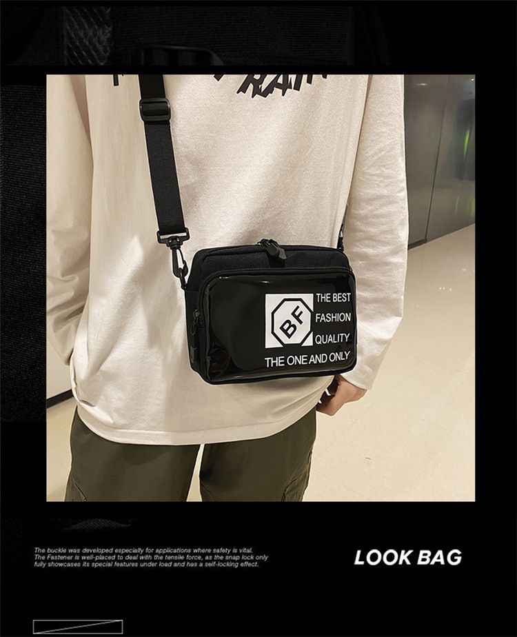 Transparent Canvas Bag Men's And Women's Messenger Bags One Shoulder Small Square Bag_voghion.com