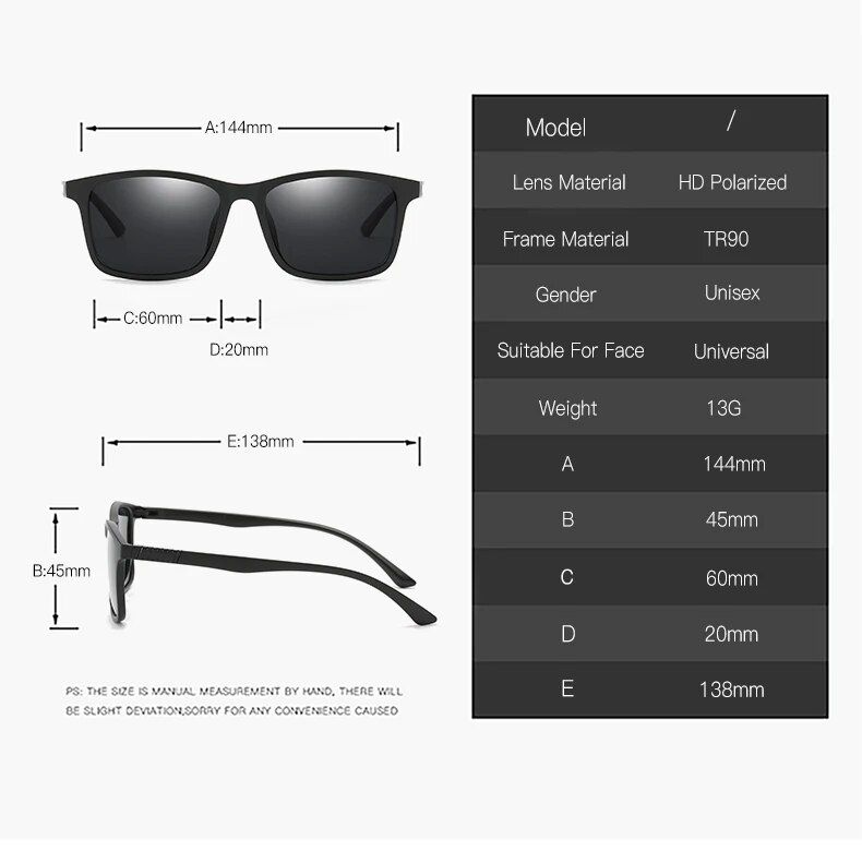 Yeni Gelenler Erkek Polarize Güneş Gözlüğü Moda Vintage Kare Ultra Hafif TR90 Çerçeve Sürüş Balıkçılık Güneş Gözlüğü Erkek UV400 Gözlük_voghion.com