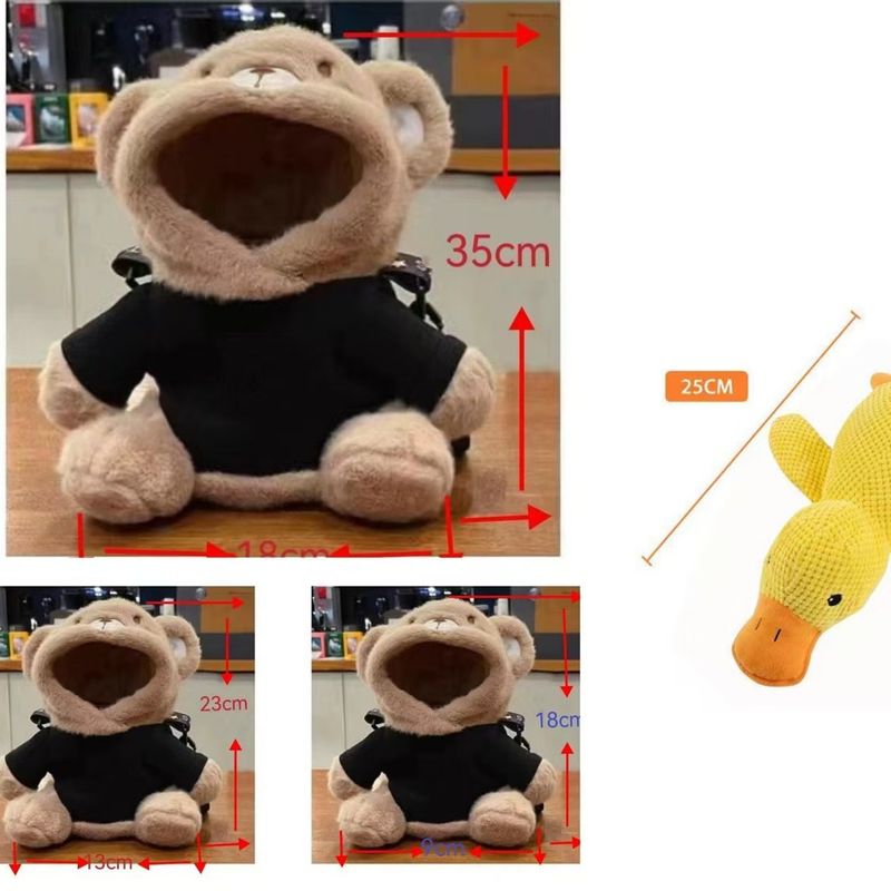 Mochila de ombro único com urso para cabeça de animal de estimação, bolsa transversal para cães pequenos, bolsa portátil para atividades ao ar livre_voghion.com