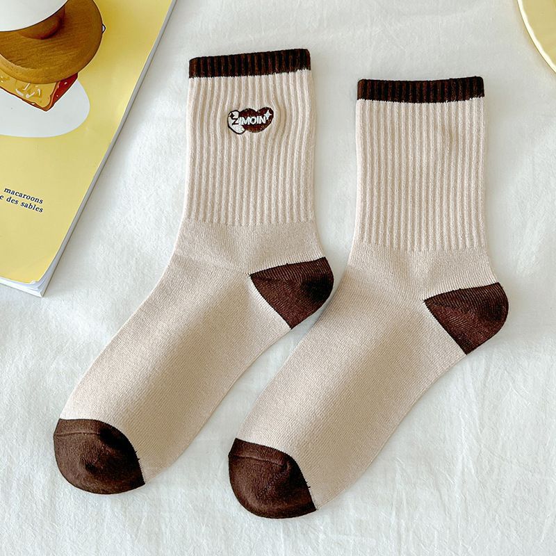 Zhuji Women's Autumn Mid-Calf Trendy Thickened Melad Striped Slouch Seamless Winter Long Socks_voghion.com