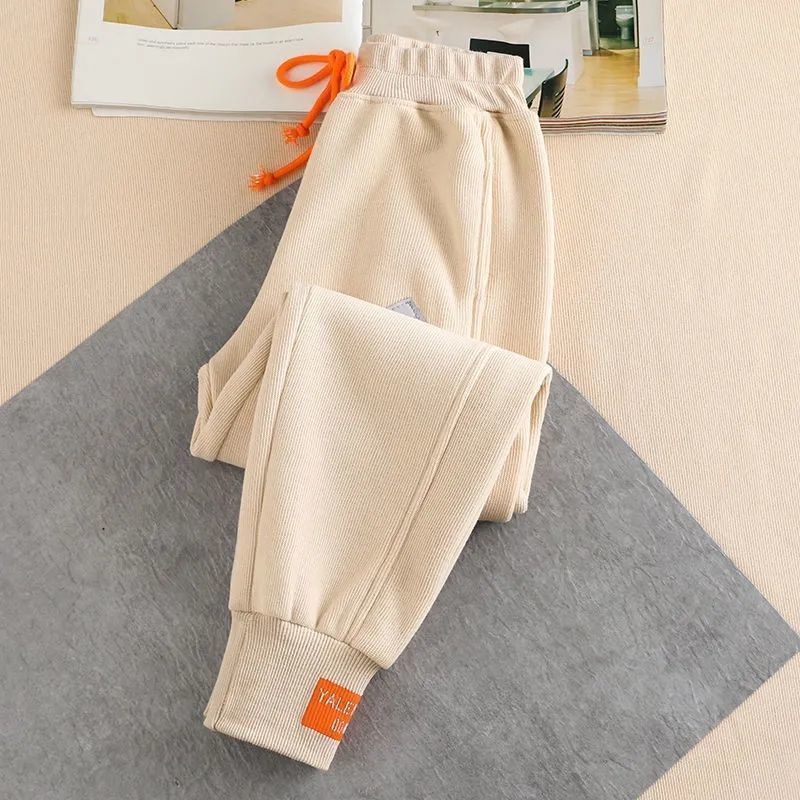 Damenbekleidung neue lockere Samt-Jogginghose, verdickte Leggings, trendige Sporthose_voghion.com