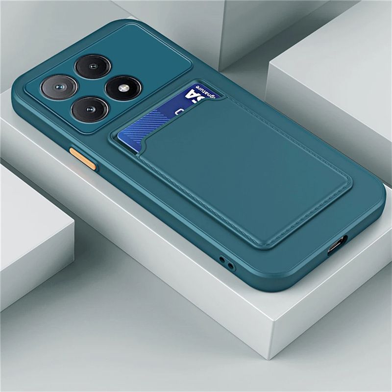 Silicone Card Slot Phone Case X7 X6 X5 X4 X3 5G NFC GT Soft Wallet Holder Cases For Poco F6 M6 M4 Pro Back Cover_voghion.com