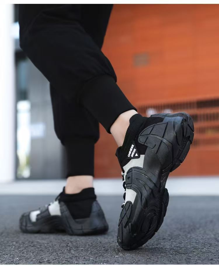 Men's New Thick-Soled Lightweight Sock Mouth Casual Shoes Youth Fashion Color-Block Sneakers_voghion.com