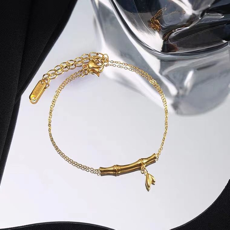 Rising Bamboo Bracelet Damen Instagram mit hoher Qualität, leichtem Luxus und kleinem Crowd-Design: 2022 Neuer Goldschmuck_voghion.com