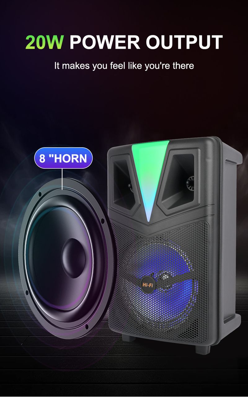ZQS8157 Altoparlante Bluetooth wireless per performance audio di danza quadrata all'aperto K Song con microfono_voghion.com