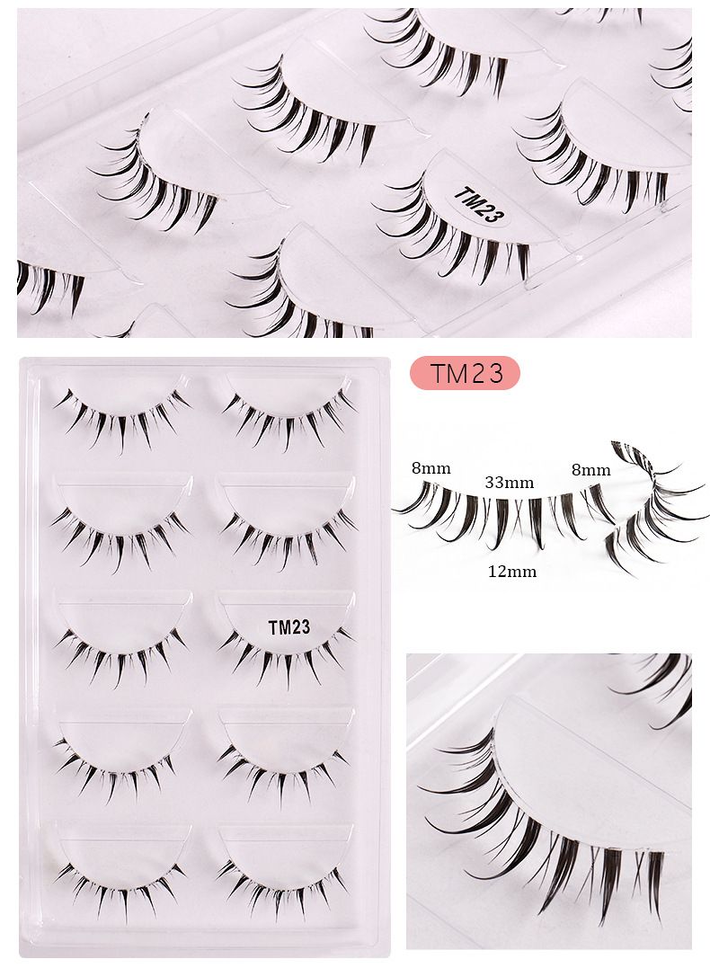 Lash extension set Fishing line clear stem false eyelashes 5 pairs of natural comic eye COSPLAY Eyelashes Little Devil false eyelashes_voghion.com