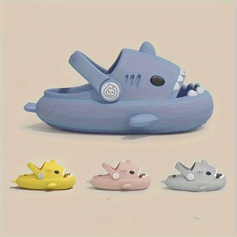 Zuecos con diseño de tiburón de EVA adorables para niños de ZXCDINO, zapatillas de suela suave antideslizantes, ligeras y transpirables, calzado para niños_voghion.com