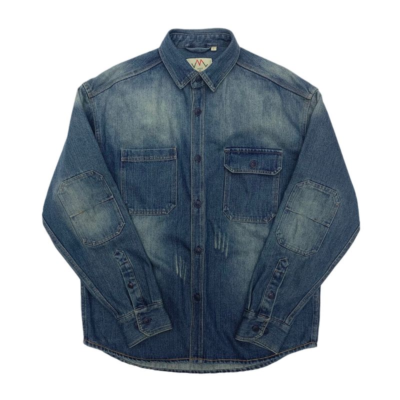 Moda Niche Workwear Uomo Versatile Moda Autunno Giacca di Jeans Camicia Larga Taglie Forti_voghion.com