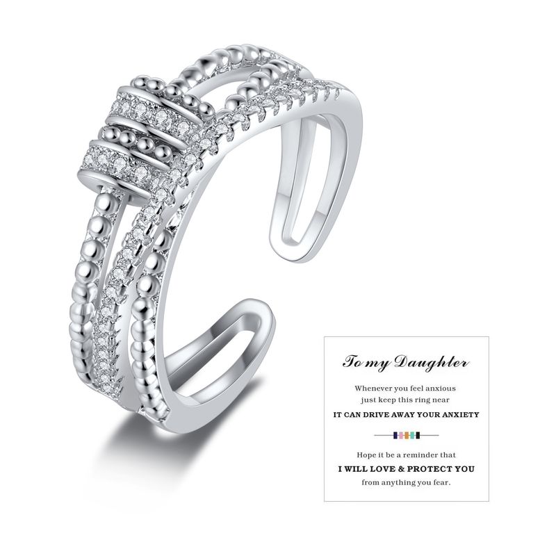 Modischer, trendiger, dynamischer Angst- und Glücksring für Frauen, personalisierter doppellagiger offener Zirkon-Fingerring_voghion.com
